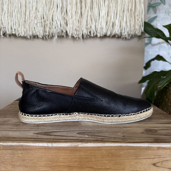 Gentle Souls Lizzy Slip On Black Pebbled Leather Espadrille Loafers Size 8.5 - Picture 8 of 14